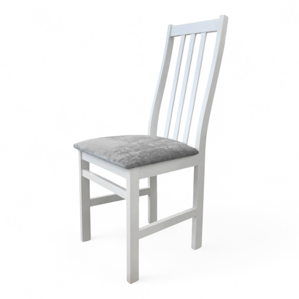 Стул Соло белая эмаль, сиденье Kатания 18 (Светло-грифельный) Стул Соло белая эмаль, сиденье Kатания 18 (Светло-грифельный)