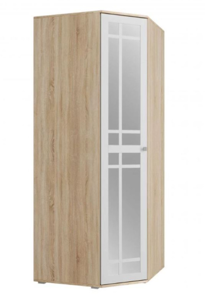 Шкаф ШУ Ривьера угловой фасад№2 дуб сонома/белый зеркал