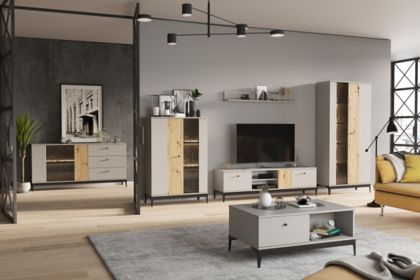 Комод Нордик Холодный серый/Дуб Артизан Комод Нордик Холодный серый/Дуб Артизан