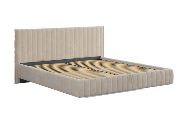 Кровать Твикс с подъемным механизмом  180х200 см (крем (велюр)) Кровать Твикс с подъемным механизмом  180х200 см (крем (велюр))