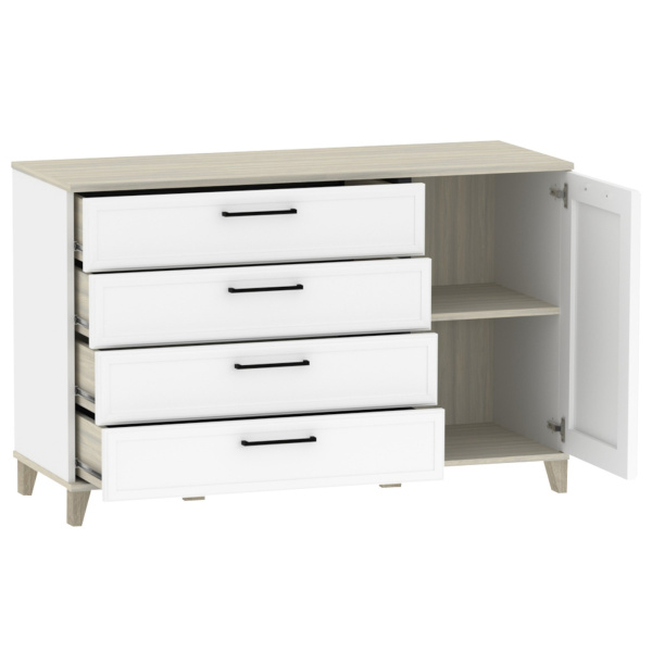 AURELIO 455 Комод Белый/Блеквуд Сатиновый/ AURELIO 455 Комод Белый/Блеквуд Сатиновый/