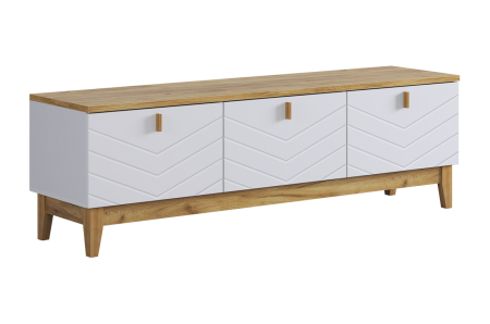 Тумба 2 Хюгге белое дерево/дуб крафт золотой/белый матовый Тумба 2 Хюгге белое дерево/дуб крафт золотой/белый матовый