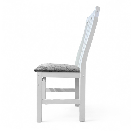 Стул Соло Р белая эмаль/ Катания 17 (Серая дымка)  Стул Соло Р белая эмаль/ Катания 17 (Серая дымка)