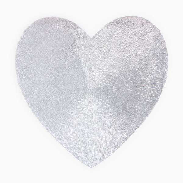 Салфетка сервировочная Доляна сердце цв.серебро, d 38  Салфетка сервировочная Доляна сердце цв.серебро, d 38