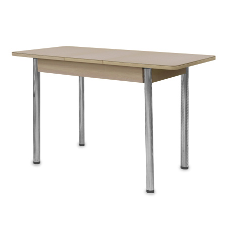 Стол Айсберг-мини СТ,960(1260),ЛДСП Дуб молоч,Стекло Капучино,СОЗВЕЗДИЕ/нога ПРЯМА хром 4 Стол Айсберг-мини СТ,960(1260),ЛДСП Дуб молоч,Стекло Капучино,СОЗВЕЗДИЕ/нога ПРЯМА хром 4