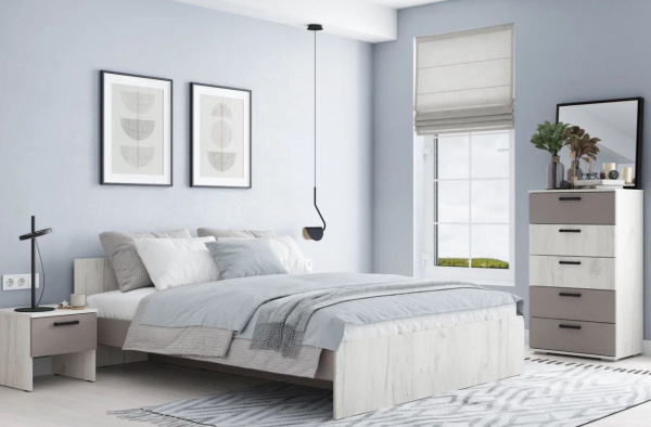 Ультра Кровать Кр-4 1600 крафт белый/глиняный серый