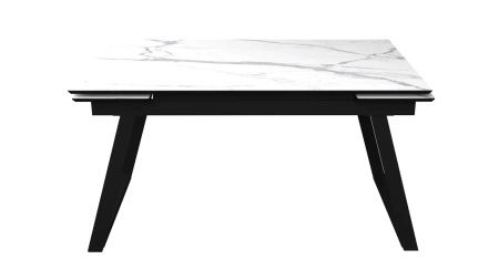 Стол Луис,1400(2000)*900, МДФ/Пластик Мрамор Керара бел/Черный,опора Z 960-2 (черный)