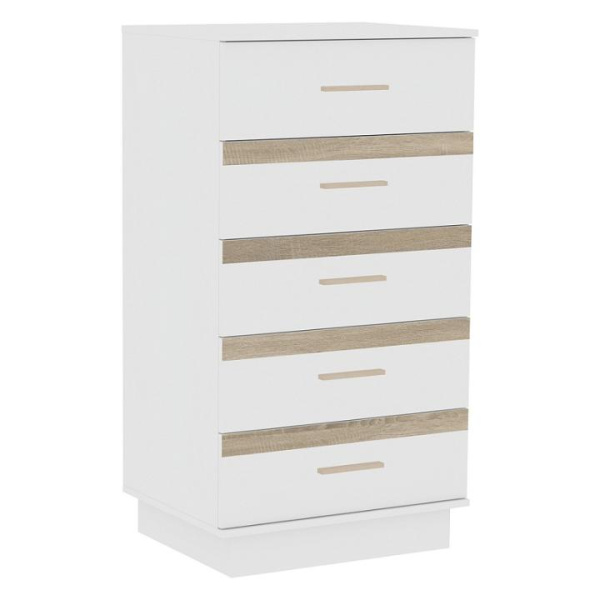 Анона 3 Комод высокий Белый/Дуб Сонома/ Анона 3 Комод высокий Белый/Дуб Сонома/