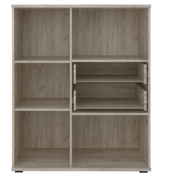 Комод со стеклом Альянс Дуб крафт/Белый глянец Комод со стеклом Альянс Дуб крафт/Белый глянец