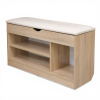 Тумба для обуви БН-196-04 (900*310*510) дуб сонома/кожзам крок бежевый