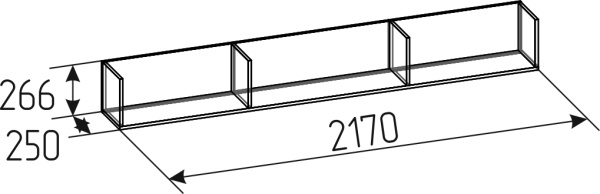 Aurelio 96 Полка навесная Белый-Блеквуд Сатиновый Aurelio 96 Полка навесная Белый-Блеквуд Сатиновый