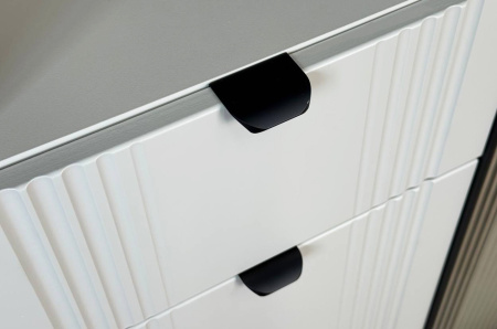 Комод 2 Рич со стеклом кашемир/фрапучино матовый/черный Комод 2 Рич со стеклом кашемир/фрапучино матовый/черный