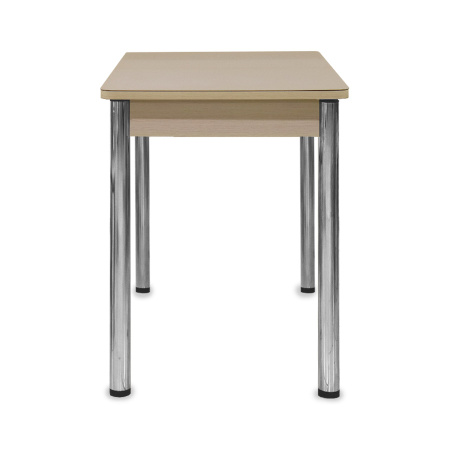 Стол Айсберг-мини СТ,960(1260),ЛДСП Дуб молоч,Стекло Капучино,СОЗВЕЗДИЕ/нога ПРЯМА хром 4 Стол Айсберг-мини СТ,960(1260),ЛДСП Дуб молоч,Стекло Капучино,СОЗВЕЗДИЕ/нога ПРЯМА хром 4