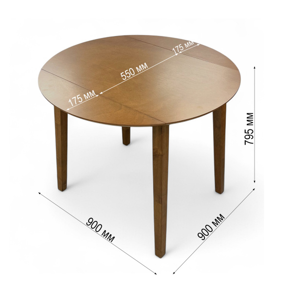 Стол Philadelphia Round-SW00196, Античный Дуб,900*175(550)*748  Стол Philadelphia Round-SW00196, Античный Дуб,900*175(550)*748