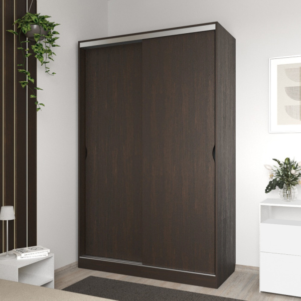 Шкаф-купе Клэр 1400х597х2200 с ящ/венге-хром Шкаф-купе Клэр 1400х597х2200 с ящ/венге-хром