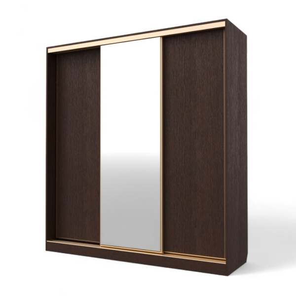 Шкаф-купе БН-61 3дв 2100х600х2200 Венге/золото  Шкаф-купе БН-61 3дв 2100х600х2200 Венге/золото