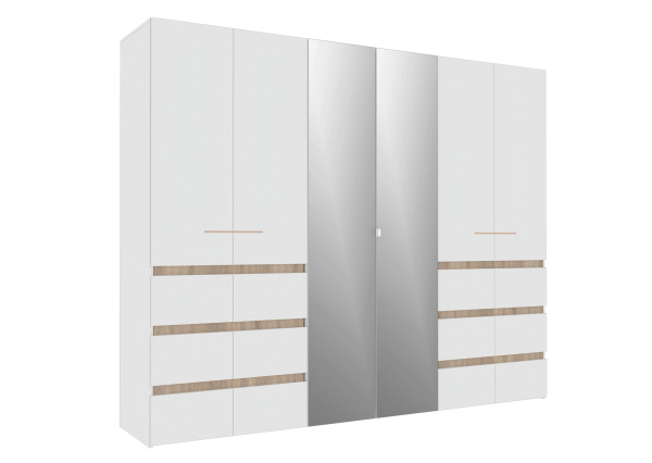 Анона 7 Шкаф д/одежды и белья 6 дв. Белый/Дуб Сонома Анона 7 Шкаф д/одежды и белья 6 дв. Белый/Дуб Сонома