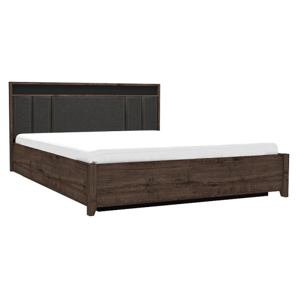 Nature 307 Кровать Люкс 1600*2000 + основание универсальное Металл/Дуб Апрель темный-Черный Nature 307 Кровать Люкс 1600*2000 + основание универсальное Металл/Дуб Апрель темный-Черный