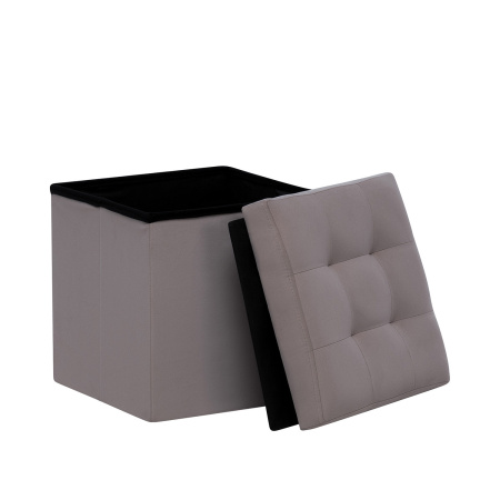 Пуф Leset Плуто складной с крышкой, велюр серый  VELUTTO 08 Пуф Leset Плуто складной с крышкой, велюр серый  VELUTTO 08