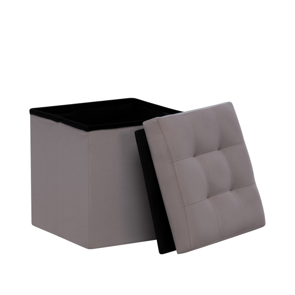 Пуф Leset Плуто складной с крышкой, велюр серый  VELUTTO 08 Пуф Leset Плуто складной с крышкой, велюр серый  VELUTTO 08