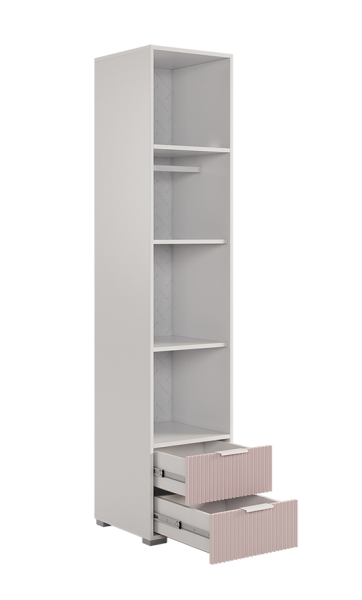 Зефир Шкаф однодверный с ящ 107.01 (белое дерево/пудра розовая (эмаль) Зефир Шкаф однодверный с ящ 107.01 (белое дерево/пудра розовая (эмаль)