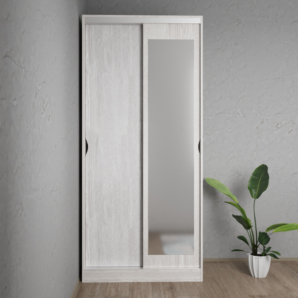 Шкаф-купе Клэр с зеркалом 1000х600х2200 сосна лофт-хром Шкаф-купе Клэр с зеркалом 1000х600х2200 сосна лофт-хром