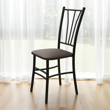 Стул Трилогия (черный, к/з Коричневый 130) Стул Трилогия (черный, к/з Коричневый 130)
