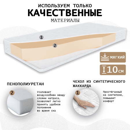 Матрас КОМФОрт 1П ЭКОНОМ ПОРОЛОН 800*1900  Матрас КОМФОрт 1П ЭКОНОМ ПОРОЛОН 800*1900