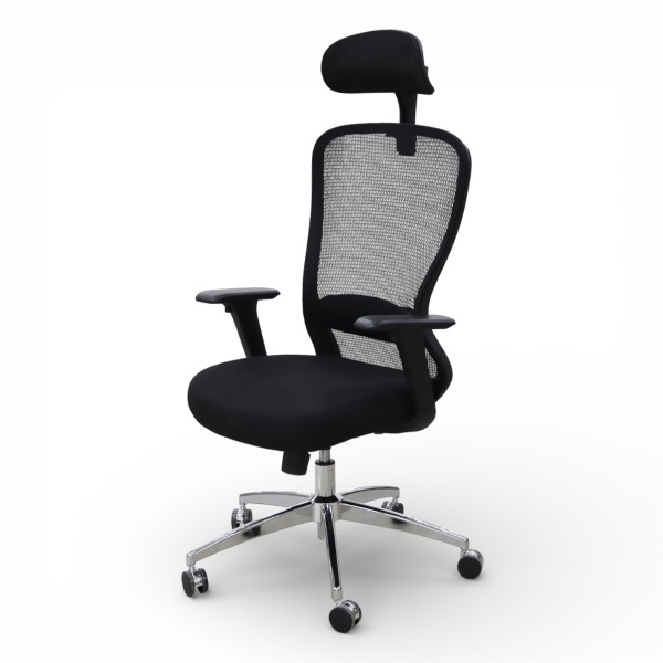 Кресло офисное 8392HJ-BK/тканьYKX-2038-06HY, YKX-2040-15-HY/хром,многоф.мех,газлифт