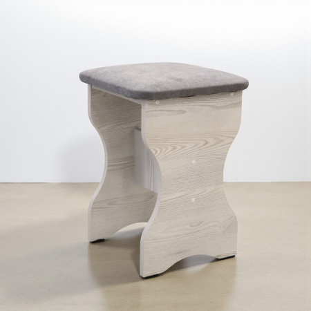 Табурет БН-200 Кожзам Серый/ Сосна Лофт Табурет БН-200 Кожзам Серый/ Сосна Лофт