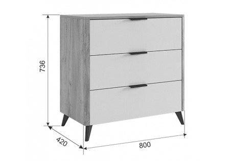 Адам Комод дуб крафт золотой/графит Адам Комод дуб крафт золотой/графит