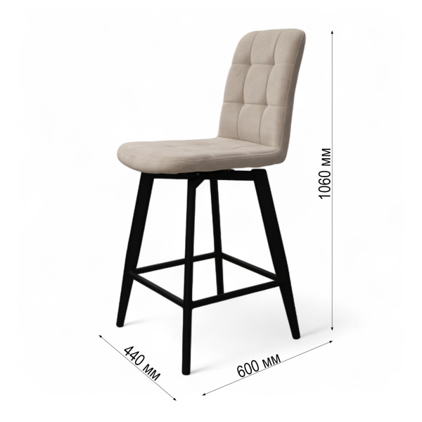 Стул Абсент NEW ПОЛУБАРНЫЙ Поворотный, Т170 бежевый+нога 360F47 60см (Черный) Стул Абсент NEW ПОЛУБАРНЫЙ Поворотный, Т170 бежевый+нога 360F47 60см (Черный)