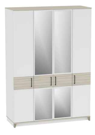 AURELIO 555 Шкаф для одежды и белья Белый/Блеквуд Сатиновый AURELIO 555 Шкаф для одежды и белья Белый/Блеквуд Сатиновый