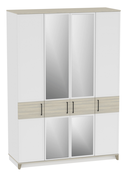 AURELIO 555 Шкаф для одежды и белья Белый/Блеквуд Сатиновый AURELIO 555 Шкаф для одежды и белья Белый/Блеквуд Сатиновый