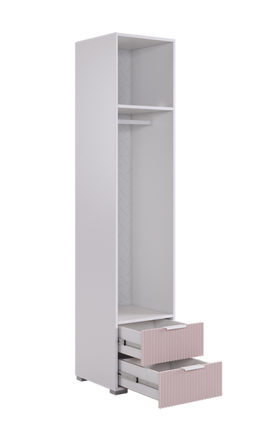 Зефир Шкаф однодверный с ящ 107.01 (белое дерево/пудра розовая (эмаль) Зефир Шкаф однодверный с ящ 107.01 (белое дерево/пудра розовая (эмаль)