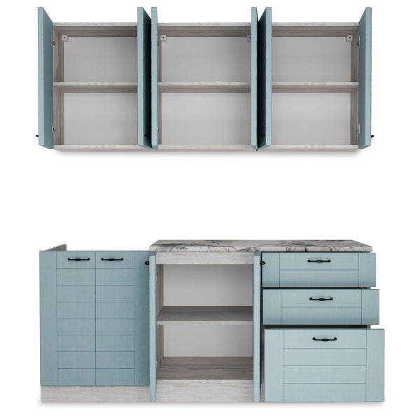 Кухня Сонет Лофт /  Дуб Бирюза Кухня Сонет Лофт /  Дуб Бирюза