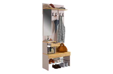 Баско Прихожая, (802х346х1950) /Кашемир/дуб крафт золотой Баско Прихожая, (802х346х1950) /Кашемир/дуб крафт золотой