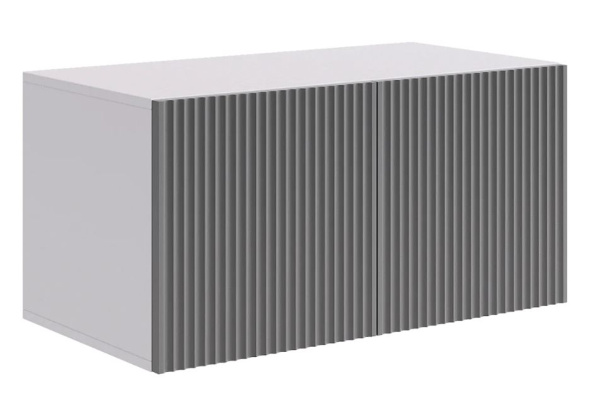 Зефир Антресоль 2дв/118.01/Белое дерево/серый (эмаль)