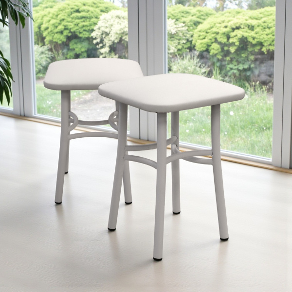 Табурет Классик Кожзам Белый/ Металл Белый Табурет Классик Кожзам Белый/ Металл Белый