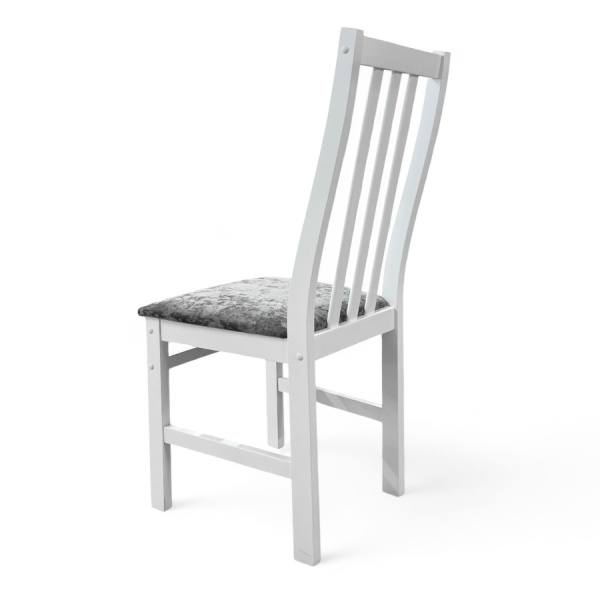 Стул Соло Р белая эмаль/ Катания 17 (Серая дымка)  Стул Соло Р белая эмаль/ Катания 17 (Серая дымка)