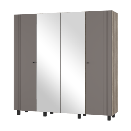 Шкаф 4-х створчатый Олива ШК-13 (2002х2016х514мм) дуб каньон / муссон софт MF14