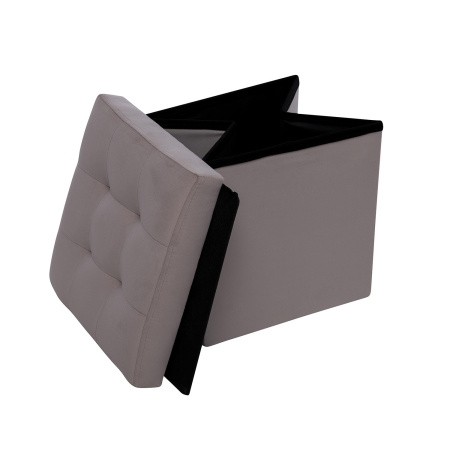 Пуф Leset Плуто складной с крышкой, велюр серый  VELUTTO 08 Пуф Leset Плуто складной с крышкой, велюр серый  VELUTTO 08