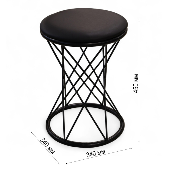 Табурет АГОН СТ 04 Черный, в/кожа №12 /Черный Табурет АГОН СТ 04 Черный, в/кожа №12 /Черный