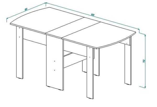 Стол-книжка СТК-1 Дуб Крафт Серый Стол-книжка СТК-1 Дуб Крафт Серый