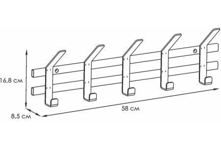 Вешалка Торонто 5 металл Черный*580 Вешалка Торонто 5 металл Черный*580