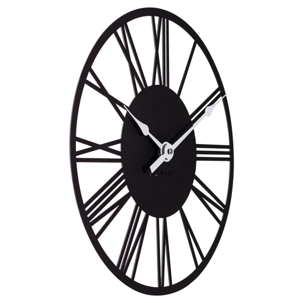 3532-003B Часы настенные из металла, d=35 см, чёрный "Рим"  3532-003B Часы настенные из металла, d=35 см, чёрный "Рим"