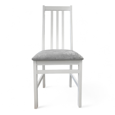 Стул Соло белая эмаль, сиденье Kатания 18 (Светло-грифельный) Стул Соло белая эмаль, сиденье Kатания 18 (Светло-грифельный)