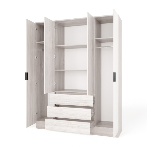 Шкаф ВЕНСЕН Сосна Лофт 4-х дв., 3 ящ, Зеркало / Сосна Лофт  Шкаф ВЕНСЕН Сосна Лофт 4-х дв., 3 ящ, Зеркало / Сосна Лофт