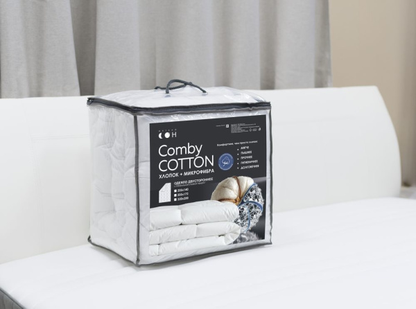 Одеяло стеганое двухстороннее "Comby Cotton" 205*140 Белый ОСХ_СС-12611у Одеяло стеганое двухстороннее "Comby Cotton" 205*140 Белый ОСХ_СС-12611у