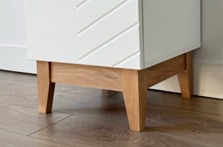 Стеллаж  Хюгге белое дерево/дуб крафт золотой/белый матовый Стеллаж  Хюгге белое дерево/дуб крафт золотой/белый матовый